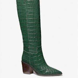 Michael Kors Loni Crocodile Embossed Leather Boot